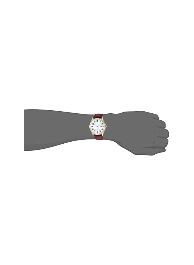 Men's Easy to Read 42mm Leather Band Analog Watch - Image 3